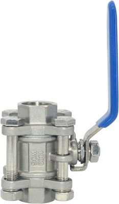 Válvula de bola de cabeça redonda 1/2 polegada NPT threaded aço inoxidável 304 Feminino 3 peças Full Port
