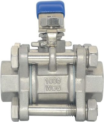 Válvula de bola de cabeça redonda 1/2 polegada NPT threaded aço inoxidável 304 Feminino 3 peças Full Port