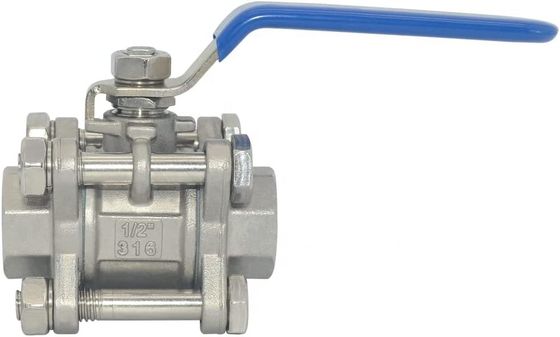 Válvula de bola de cabeça redonda 1/2 polegada NPT threaded aço inoxidável 304 Feminino 3 peças Full Port