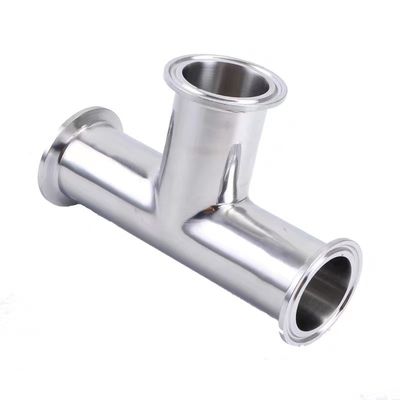 Aço inoxidável 316 304 Polido sanitário Ss304 3 vias Tri-Clamped igual Tee para leite alimentar