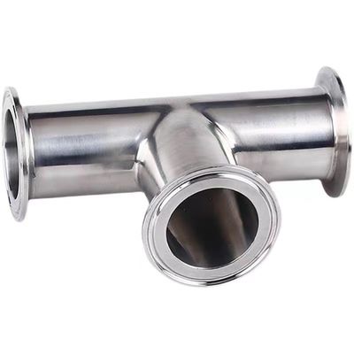 Aço inoxidável 316 304 Polido sanitário Ss304 3 vias Tri-Clamped igual Tee para leite alimentar