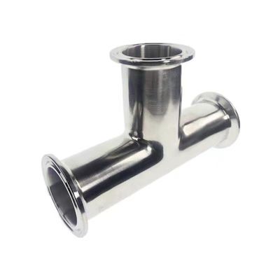 Aço inoxidável 316 304 Polido sanitário Ss304 3 vias Tri-Clamped igual Tee para leite alimentar