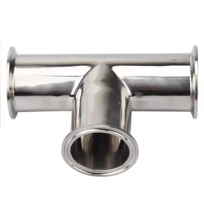 Aço inoxidável 316 304 Polido sanitário Ss304 3 vias Tri-Clamped igual Tee para leite alimentar