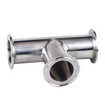 Aço inoxidável 316 304 Polido sanitário Ss304 3 vias Tri-Clamped igual Tee para leite alimentar