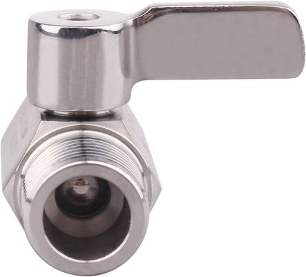 1/2 "Válvula de bola de minissérie de aço inoxidável com fio NPT feminino x masculino e alça de aço inoxidável