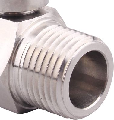 1/2 "Válvula de bola de minissérie de aço inoxidável com fio NPT feminino x masculino e alça de aço inoxidável