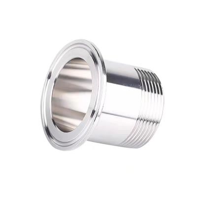 BSP de prata 1/2" 3/4" BSP masculino NPT Ferrule Thread Tipo Tri Clamp Tubo de ajuste para higiene