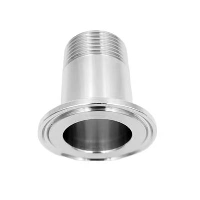 BSP de prata 1/2" 3/4" BSP masculino NPT Ferrule Thread Tipo Tri Clamp Tubo de ajuste para higiene