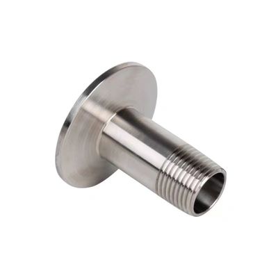 BSP de prata 1/2" 3/4" BSP masculino NPT Ferrule Thread Tipo Tri Clamp Tubo de ajuste para higiene