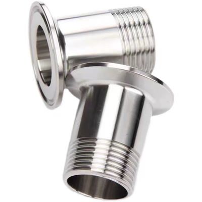 BSP de prata 1/2" 3/4" BSP masculino NPT Ferrule Thread Tipo Tri Clamp Tubo de ajuste para higiene
