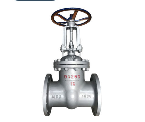 Valva de porta de flange de tronco não levantável de aço inoxidável 304 DN50 DN80 de prata com roda manual