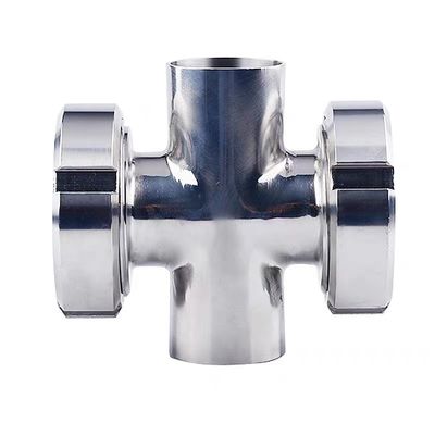 SS304/SS316L Vidro de visão de União transversal de aço inoxidável 4 vias para solda de traseira higiênica