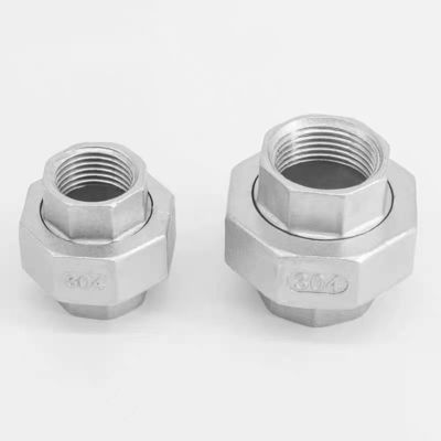 Conector de acoplamento de fios internos duplos de aço inoxidável de cabeça hexagonal NPT BSP 1/4''-4.0
