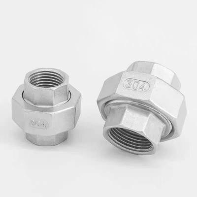 Conector de acoplamento de fios internos duplos de aço inoxidável de cabeça hexagonal NPT BSP 1/4''-4.0