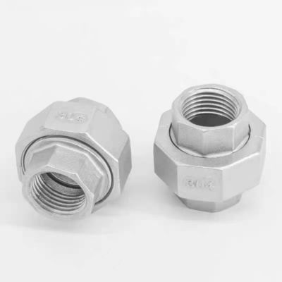 Conector de acoplamento de fios internos duplos de aço inoxidável de cabeça hexagonal NPT BSP 1/4''-4.0