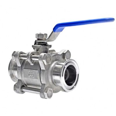 Válvula de esferas de tri-clam para água de aço inoxidável sanitário 304/316L certificada ISO9001