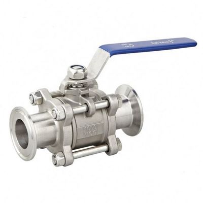 Válvula de esferas de tri-clam para água de aço inoxidável sanitário 304/316L certificada ISO9001