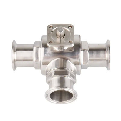 Tipo T TRI CLAMP 3 Way Ball Valve de aço inoxidável 304 316 WZ 3A/DIN/SMS
