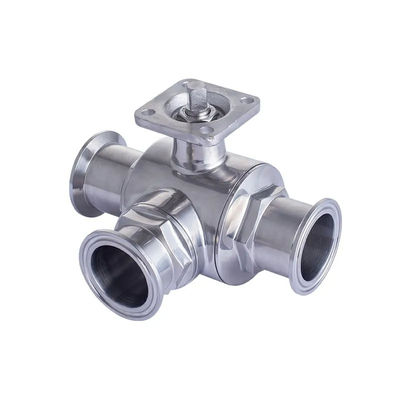 Tipo T TRI CLAMP 3 Way Ball Valve de aço inoxidável 304 316 WZ 3A/DIN/SMS