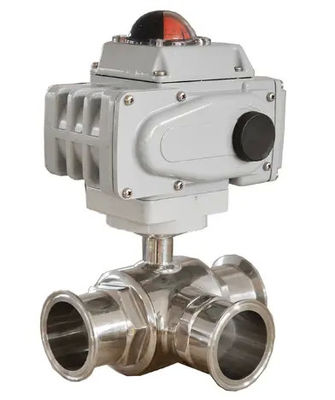 Tipo T TRI CLAMP 3 Way Ball Valve de aço inoxidável 304 316 WZ 3A/DIN/SMS