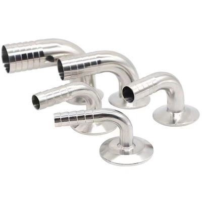 Sanitário SS304 316 316L Tri Clamp 90DEG mangueira Barb Tri Clover Compatível mangueira acoplamento adaptador de qualidade alimentar