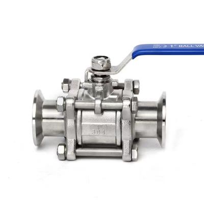DN20-DN300 Sanitária de aço inoxidável 3pcs válvula de esfera com Tri Clamp Conexão e Tamanho