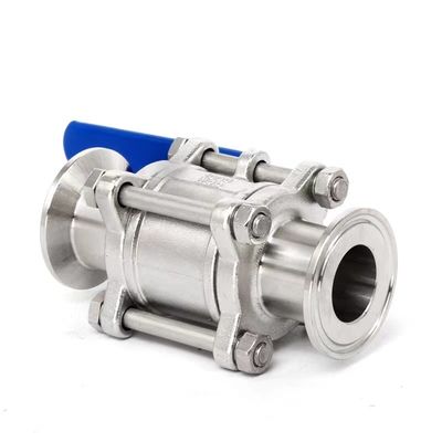 DN20-DN300 Sanitária de aço inoxidável 3pcs válvula de esfera com Tri Clamp Conexão e Tamanho