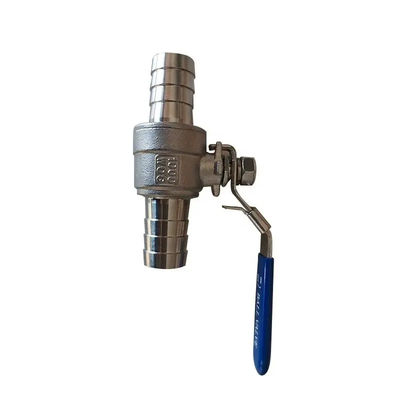 Valva de bola de mangueira de ferro inoxidável 304 2PC de prata WZ 1/2 "com válvula de bola de mangueira SS roscada