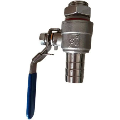 Valva de bola de mangueira de ferro inoxidável 304 2PC de prata WZ 1/2 "com válvula de bola de mangueira SS roscada
