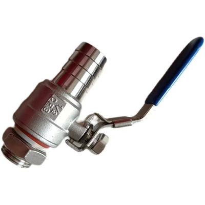 Valva de bola de mangueira de ferro inoxidável 304 2PC de prata WZ 1/2 "com válvula de bola de mangueira SS roscada
