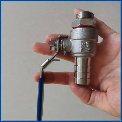 Valva de bola de mangueira de ferro inoxidável 304 2PC de prata WZ 1/2 "com válvula de bola de mangueira SS roscada