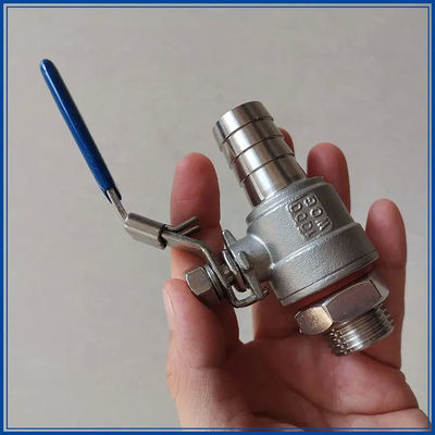 Valva de bola de mangueira de ferro inoxidável 304 2PC de prata WZ 1/2 "com válvula de bola de mangueira SS roscada