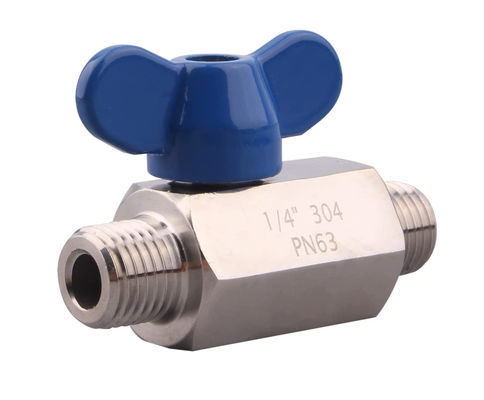 Mini válvula de bola de aço inoxidável de 1/4 de polegada NPT Thread Homem padrão ou suporte personalizado