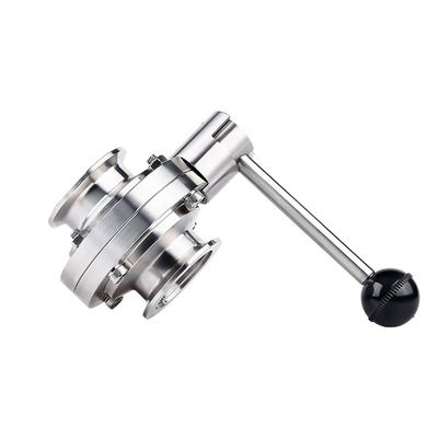 WZ Ss 304 316 válvula de vácuo de aço inoxidável válvula borboleta tri-clamp para tubulações