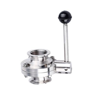 WZ Ss 304 316 válvula de vácuo de aço inoxidável válvula borboleta tri-clamp para tubulações
