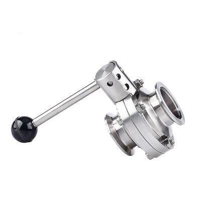 WZ Ss 304 316 válvula de vácuo de aço inoxidável válvula borboleta tri-clamp para tubulações