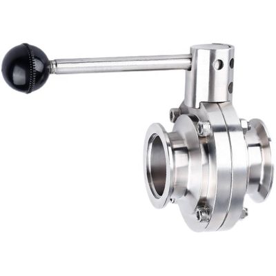 WZ Ss 304 316 válvula de vácuo de aço inoxidável válvula borboleta tri-clamp para tubulações