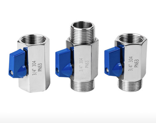 3/4 "-12" NPT Fêmea roscado Mini válvula de bola de aço inoxidável com mangueira mangueira Barb