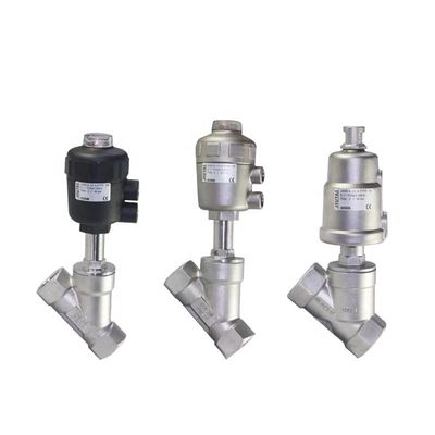 Válvula de assento de ângulo pneumático de aço inoxidável com design personalizado e cabeça hexagonal
