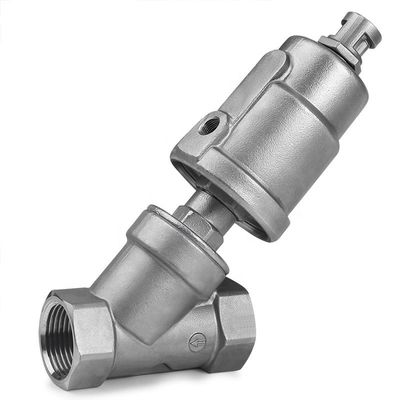 Válvula de assento de ângulo pneumático de aço inoxidável com design personalizado e cabeça hexagonal