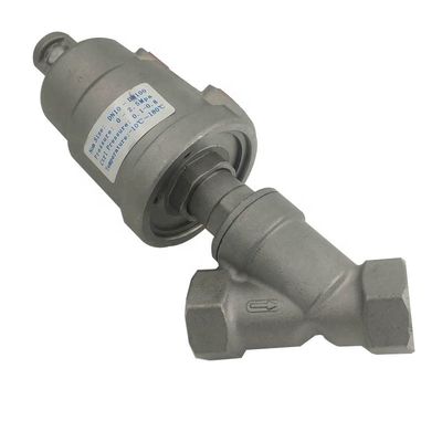 Válvula de assento de ângulo pneumático de aço inoxidável com design personalizado e cabeça hexagonal
