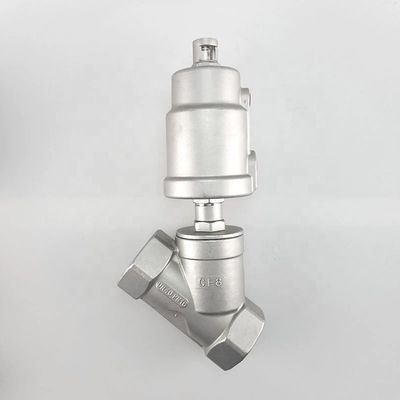 Válvula de assento de ângulo pneumático de aço inoxidável com design personalizado e cabeça hexagonal