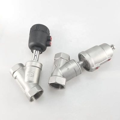 Válvula de assento de ângulo pneumático de aço inoxidável com design personalizado e cabeça hexagonal