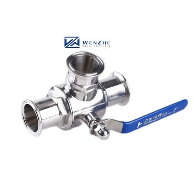 Forjado SS304/SS316L L/T Tipo Tri Clamp de aço inoxidável 3 Way Ball Valve 3A DIN