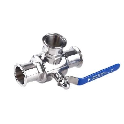 Forjado SS304/SS316L L/T Tipo Tri Clamp de aço inoxidável 3 Way Ball Valve 3A DIN