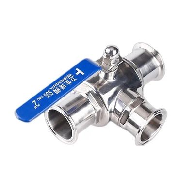 Forjado SS304/SS316L L/T Tipo Tri Clamp de aço inoxidável 3 Way Ball Valve 3A DIN