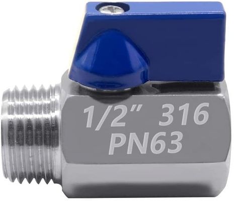 Aço inoxidável 301/304/316 1/2" Mini válvula de esfera Feminino x Masculino NPT válvula de desligamento de rosca