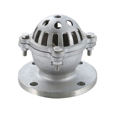 Valva de pé de flange de aço inoxidável 304 316 de prata com extremo enrolado e design borboleta