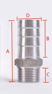 Aço inoxidável 1" mangueira Barba x 3/4" NPT Homem para casa de cerveja tubo de ajuste de fio feminino