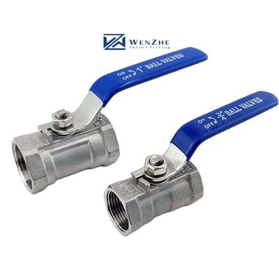 Mão longa 1 1/4 "aço inoxidável 304 316 um pedaço de arame botão válvula de bola npt bspt bspp G